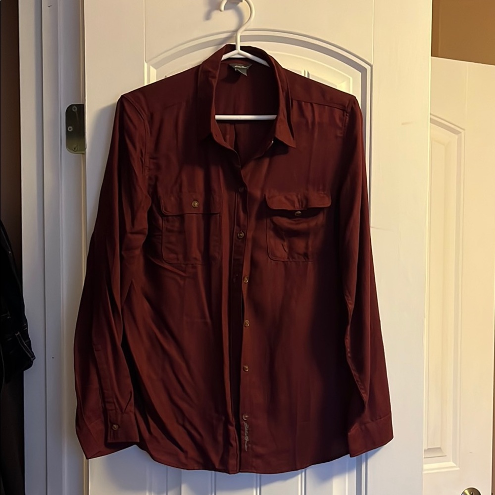 Burgundy Button-Up Shirt